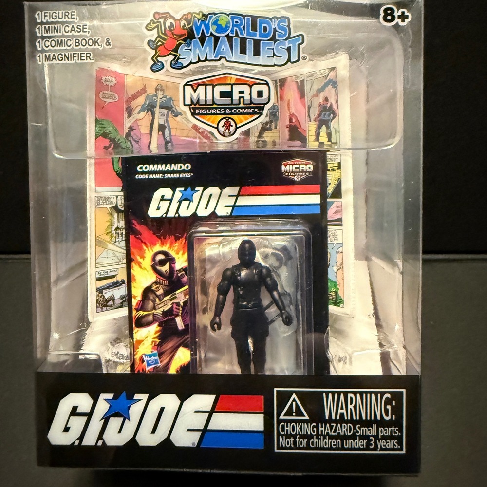 World's Smallest G.I. Joe Snake Eyes Micro Figure Kids OS Black New Comic Set
